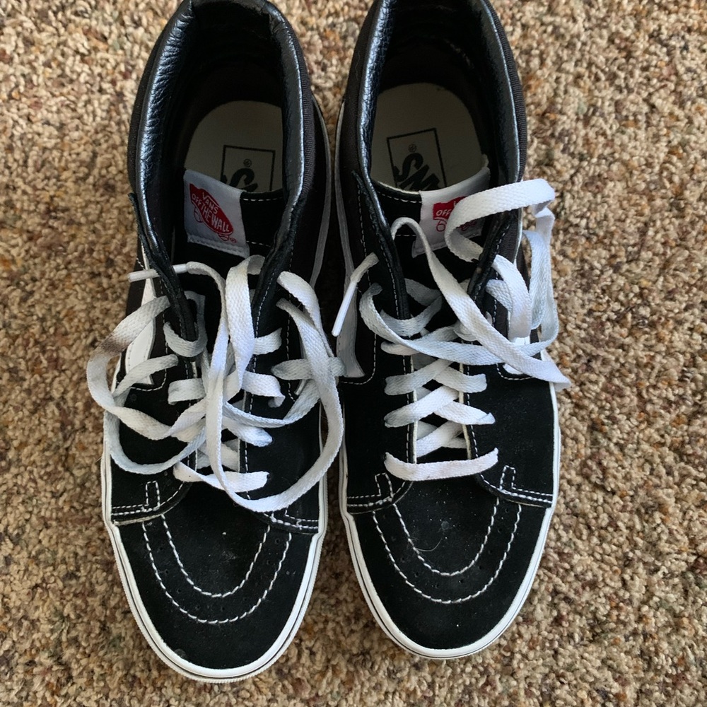 Black vans hi top skate sneakers